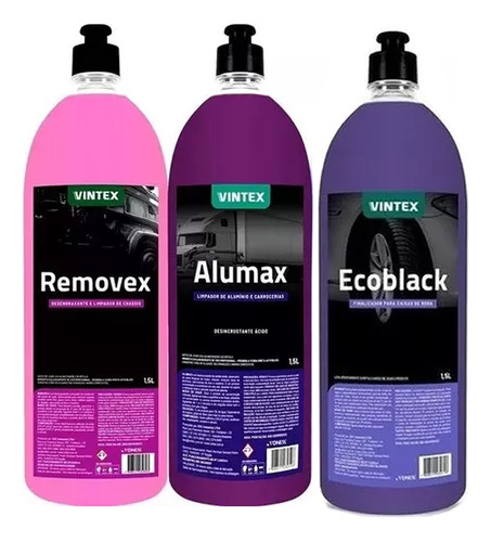 Kit Removex Alumax Ecoblack 1,5l Vintex Vonixx Caixa Rodas