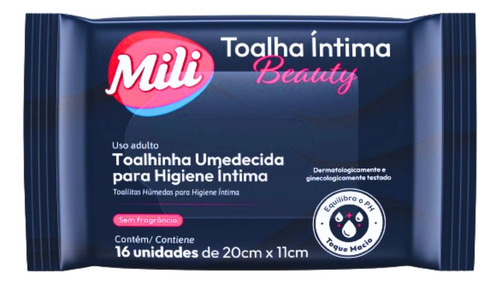 Toalhinha Umedecida P/ Higiene Íntima 8 Pacotes C/ 16