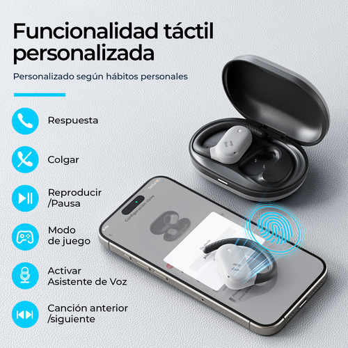 Audífonos Inalámbricos Deportivos Bluetooth App Con Ganchos