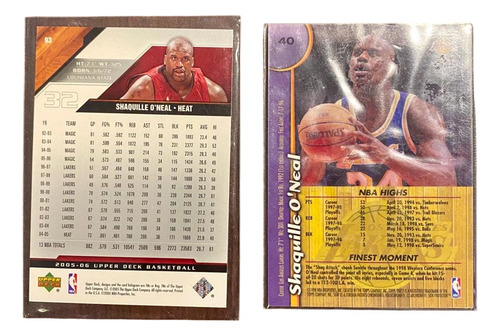 2 Cartas Nba Shaquille O'nea Lakers - Miami