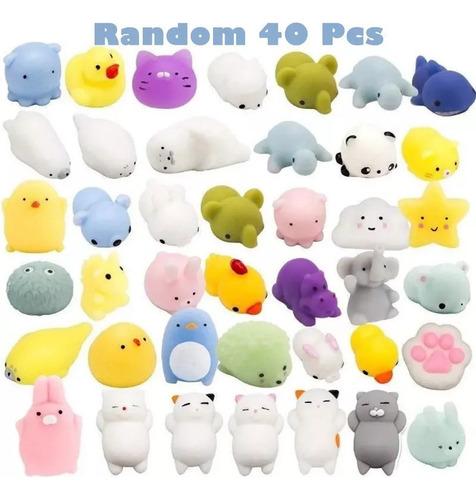 Wa Mini Mochi Squishy Squeeze Toy Fidget Toy, Kit A, 40