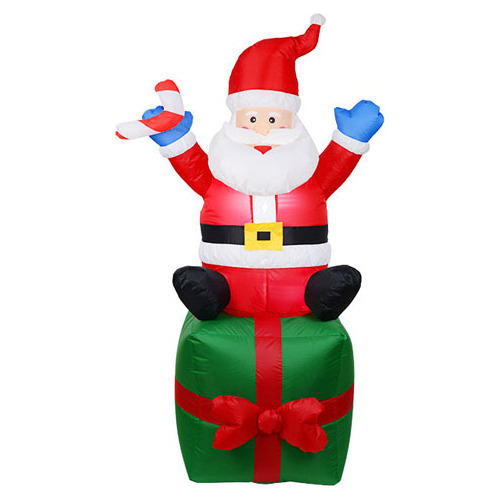 Juguete Gigante De Papá Noel Y Mula Inflable De 1,8 M [u] [u