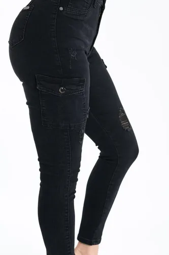 Jeans Pantalón Cargo Mujer Puño