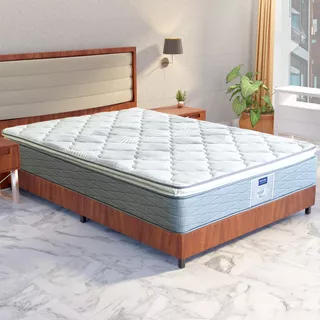 Colchón Queen Size Restonic Marin Tecnología Continum Wire, Cama Con Máximo Soporte Y Descanso Ortopédico De Confort Medio Es Hipoalergénico Y Antiácaros, De 26cm De Alto