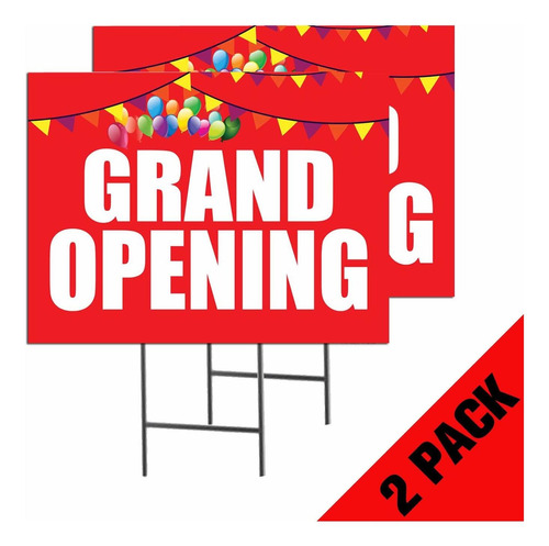 Grand Opening | Paquete De 2 Carteles De Doble Cara Para Pat