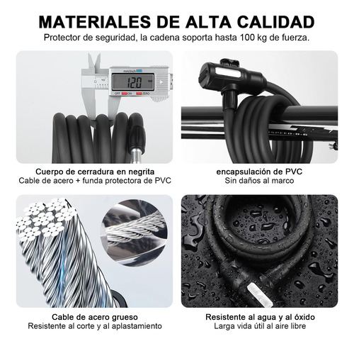 Candado De Bicicleta. Con Soporte De Montaje Y 2 Llaves,