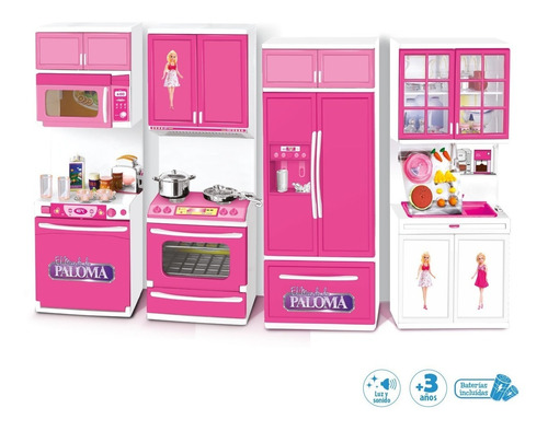 Imagen 1 de 10 de Juego Cocina Completa Para Muñeca Barbie El Mundo De Paloma