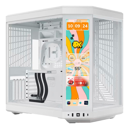 Gabinete Gamer Hyte Y70 Touch Infinite Lcd Wht 14.5'' 2.5k Cor Branco