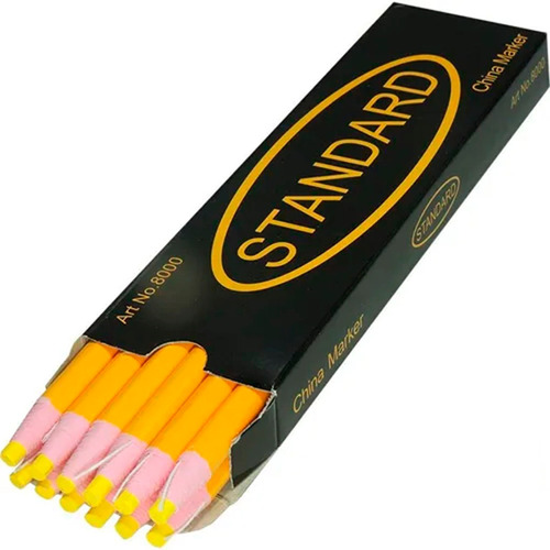 12 Lápis Giz Amarelo Ecológico Não Usa Apontador Confecção.