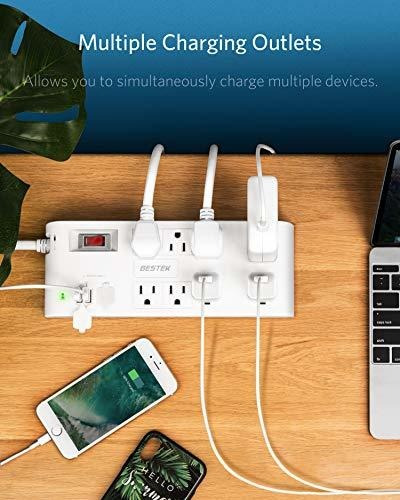 Tira Protectora Sobretension 8 4 Puerto Usb Cable Extension