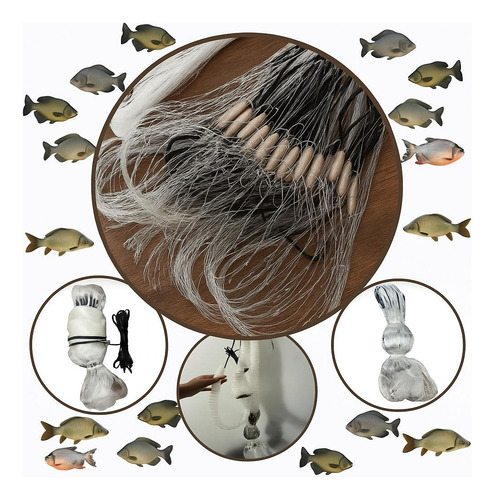 Tarrafa Piabeira Malha 12mm De 30 Metros Fio 0,35 3,50 Alt