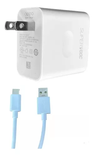 Cargador Oppo 65w Carga Super Vooc / Cable Tipo C Blanco