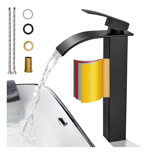 Grifo Para Baño Lavabo Llave Mezcladora Monomando Negro