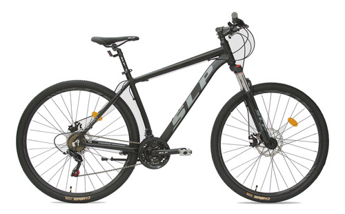 Mountain bike SLP 50 pro R29 18" 21v frenos de disco mecánico cambios Shimano Tourney TZ y Shimano Tourney TZ500 color gris con pie de apoyo  