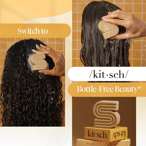 Barra De Shampoo De Óleo De Coco Kitsch, Shampoo Para Cachos