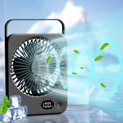 Ventilador De Escritorio Recargable P De Batería Larga Y Del