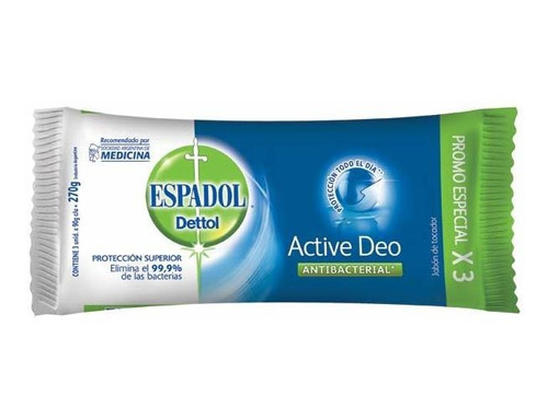 Jabon Tocador  Activdeo 3x80 Gr Espadol Jabon De Tocador