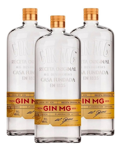 Gin Mg London Dry 700 Ml. Pack X3