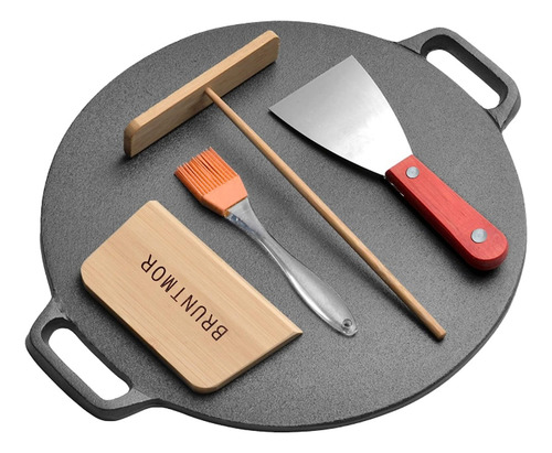 Juego De Comal Para Crepas Camping Pizza Hierro Fundido