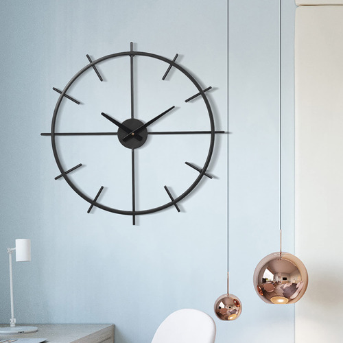 Reloj De Pared Minimalista De 53 Cm Cuarzo Negro