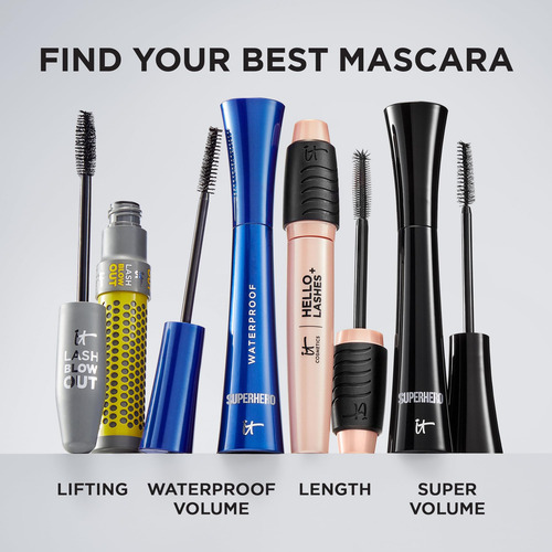 Máscara It Cosmetics Superhero Super Black De 9 Ml Con Colág