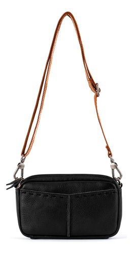 The Sak Cora Leather Crossbody, Negro -