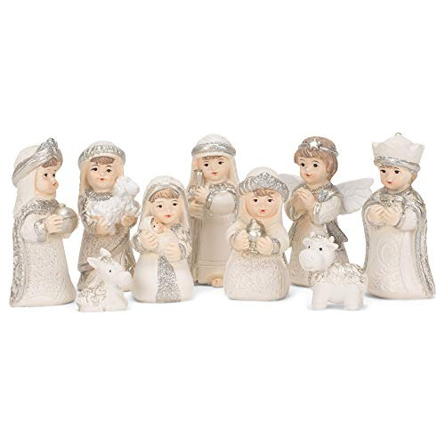 Conjunto De 9 Figuritas Del Niño Jesús, Reyes Magos Y...