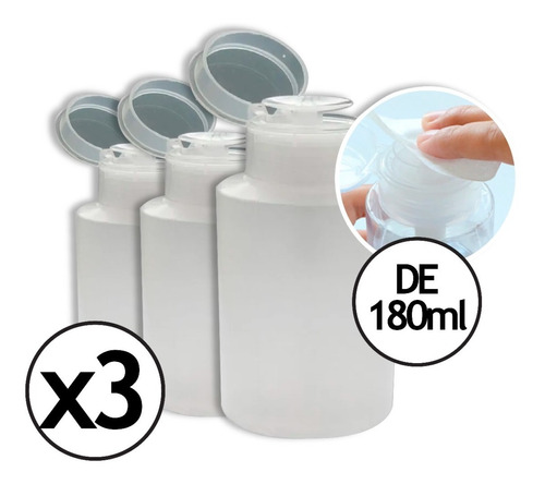 Dispenser Quitaesmalte Dosificador Frasco Plástico 180ml 