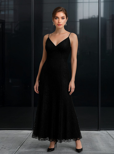 Vestido Largo Casual Para Dama Color Negro Modelo Kumait