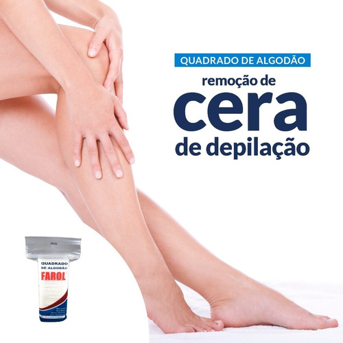 Algodão Quadrado Limpeza Facial Ultra Absorvente Farol 70 Un