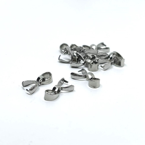 Pack 10 Valier Porta Dije 13mm Acero Plateado Bisuteria 