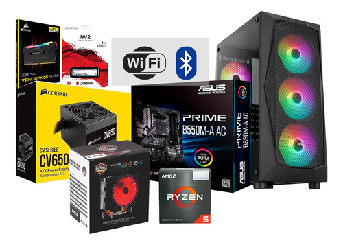 Pc Gamer Rgb Ryzen 5600g 32gb Ram 1tb Ssd Radeon 7 B550 Msi