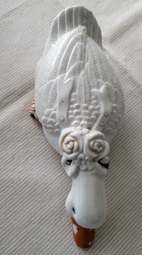 Centro / Frutera De Mesa Y 3 Patos De Cerámica Blanco (Usado)