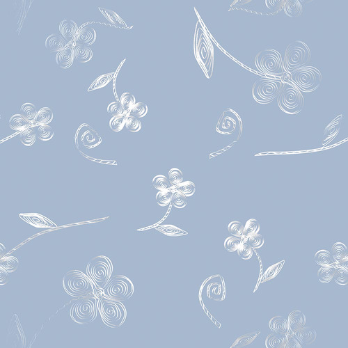 Papel De Parede Floral Fundo Azul Clarinho