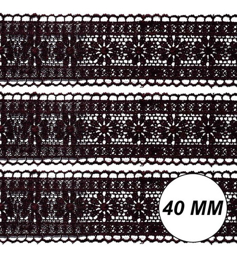 Renda Guipir Chl-419 Entremeio 4.0 Cm - Rolo C/13.7 Metros Cor VINHO