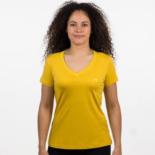 Austral Ladies V Neck Tshirt - Mustard