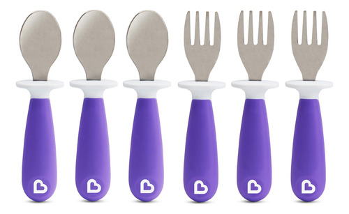 Raise Toddler Tenedores Y Cucharas 6 Piezas, Morado