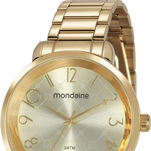 Relógio Mondaine Feminino Dourado Números Original