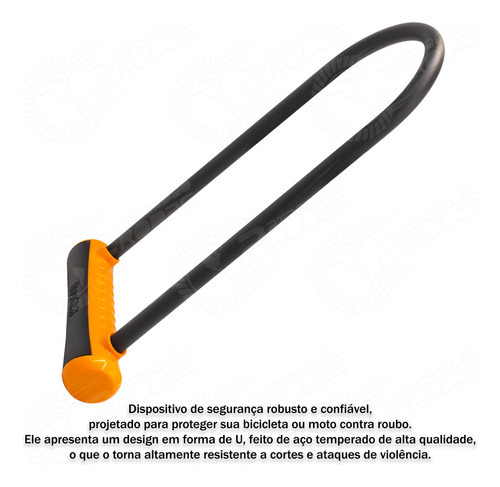 Candado en U para bicicleta Onguard Neons 8152, color naranja