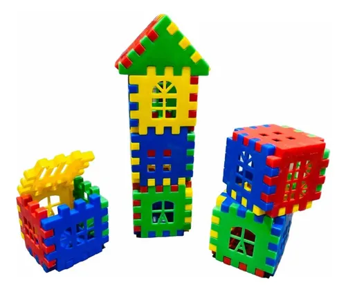 comprar 80 Blocos De Montar Casinhas - Use A Criatividade E Construa