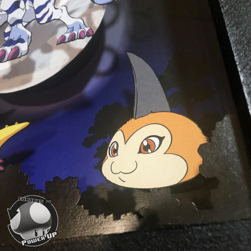 Cuadro 3d Digimon Digievolucion Tsunomon (modelo Box)