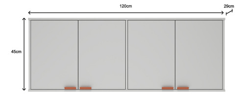 Armário De Lavanderia Aéreo Multiuso 4 Portas Sofa Sogude Capuleto4158 Cor Branco
