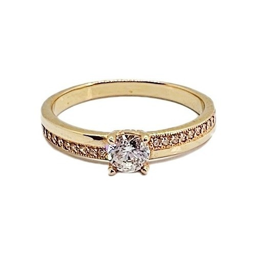 Anillo Solitario Circones Oro 18k Nacional