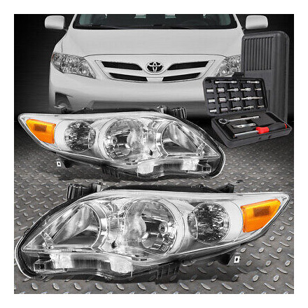 For 11-13 Toyota Corolla Sedan Chrome Amber Corner Head Spd1