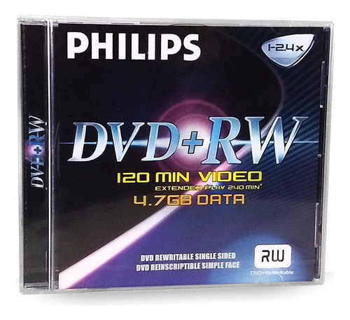 Disco Dvd+rw Regravável Philips 4.7gb Para Gravador De Mesa