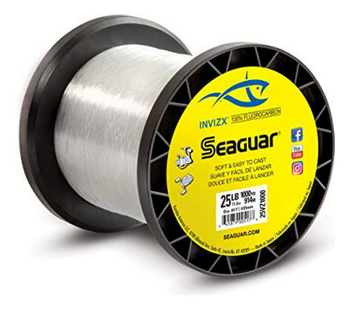 Seaguar Invizx 100% Fluorocarbon 1000 Yard Pesca (15 Libras)