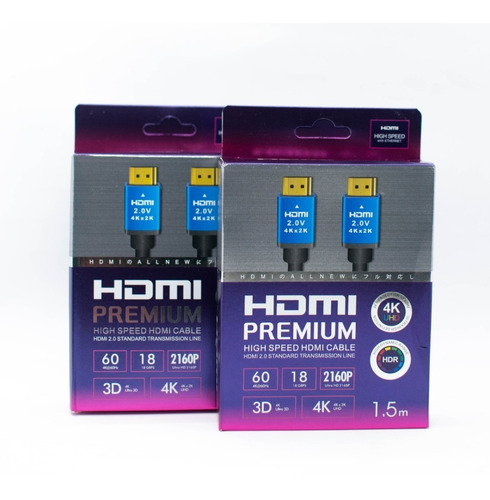 Cable Hdmi 2.0 Premium. 4k/4k Ultra 3d/lcd/tv/ps4/xbox 1.5mt