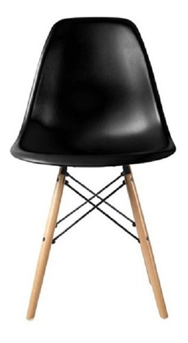 Silla Eames Vintage Con Apoya Brazos Y Patas De Madera 