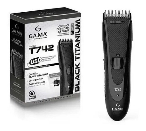 Cortador De Pelo Gama Black Titanium T742 Inalambrico Usb