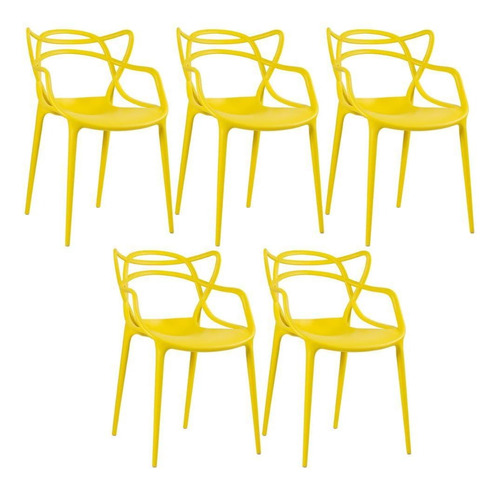 5 X Cadeiras Allegra Ana Maria Cozinha Jantar Cor da estrutura da cadeira Amarelo